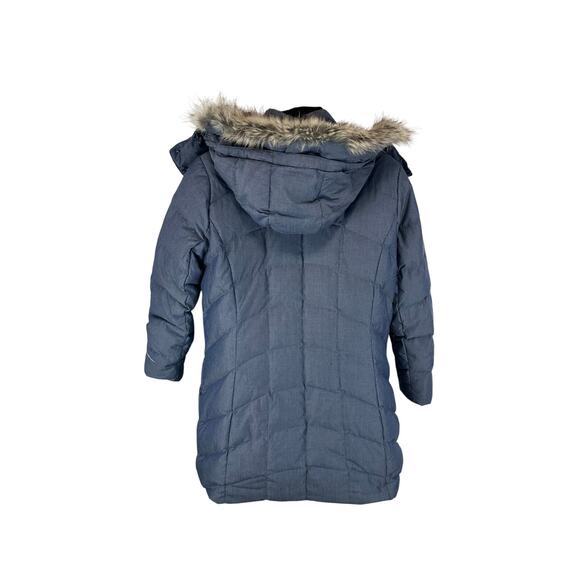 Eddie Bauer Down Quilted Parka Jacket Faux Fur Trim Hood Blue XXL Womens EB650 - Picture 2 of 15